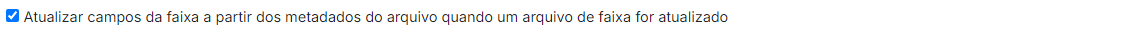 Atualizar campos da faixa