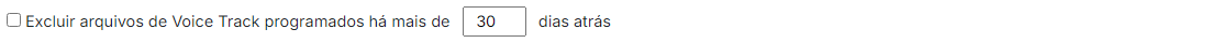 Excluir arquivos de Voice Track