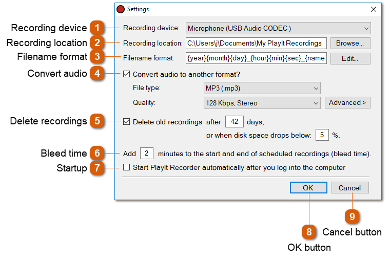 Settings Window