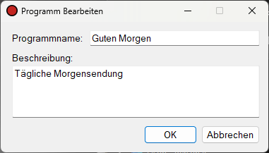 Fenster „Programm Bearbeiten“