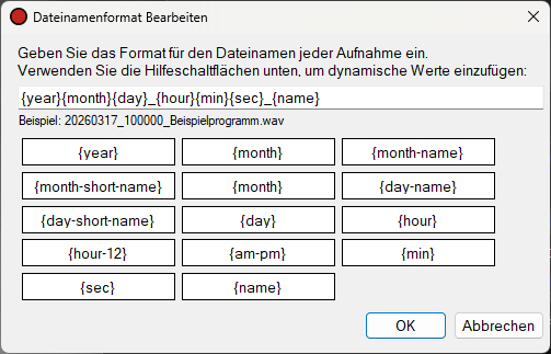 Dialog „Dateinamenformat bearbeiten“