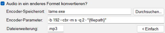 Convert Audio Advanced