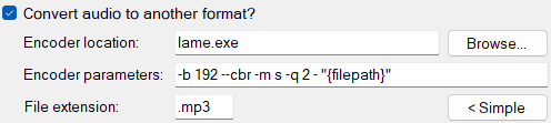 Convert Audio Advanced