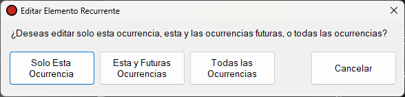 Ventana Editar Elemento Recurrente