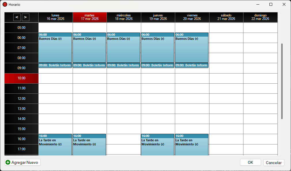Ventana de horario