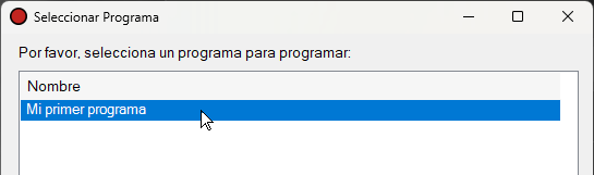 Seleccionar programa