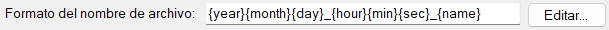 Formato del nombre de archivo