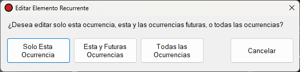 Ventana Editar Elemento Recurrente
