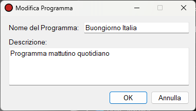 Finestra Modifica Programma