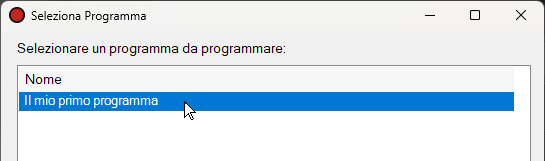 Selezionare un programma