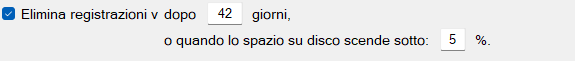 Elimina registrazioni