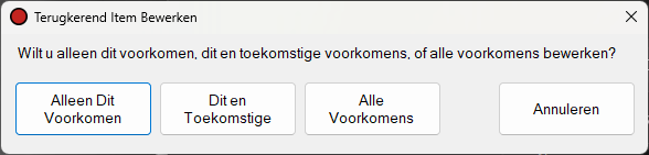 Venster Terugkerend Item Bewerken