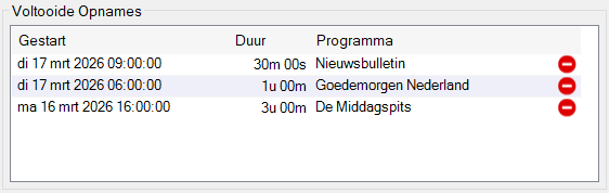 Voltooide Opnames