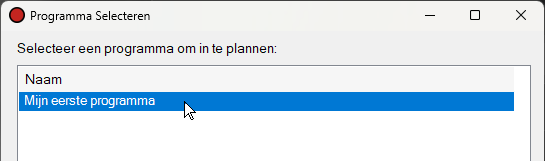 Programma selecteren