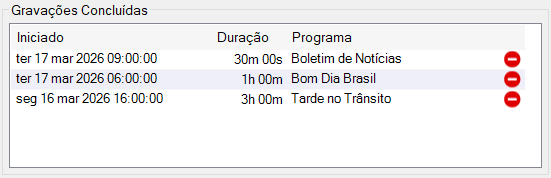 Gravações Concluídas