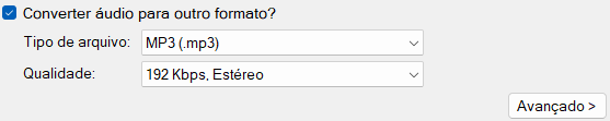 Conversão de áudio