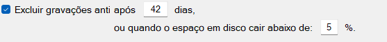 Excluir gravações