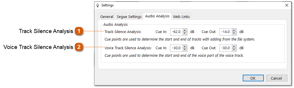 Audio Analysis Settings