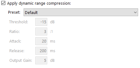 4. Dynamic range compression settings