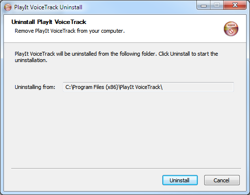 Uninstall dialog