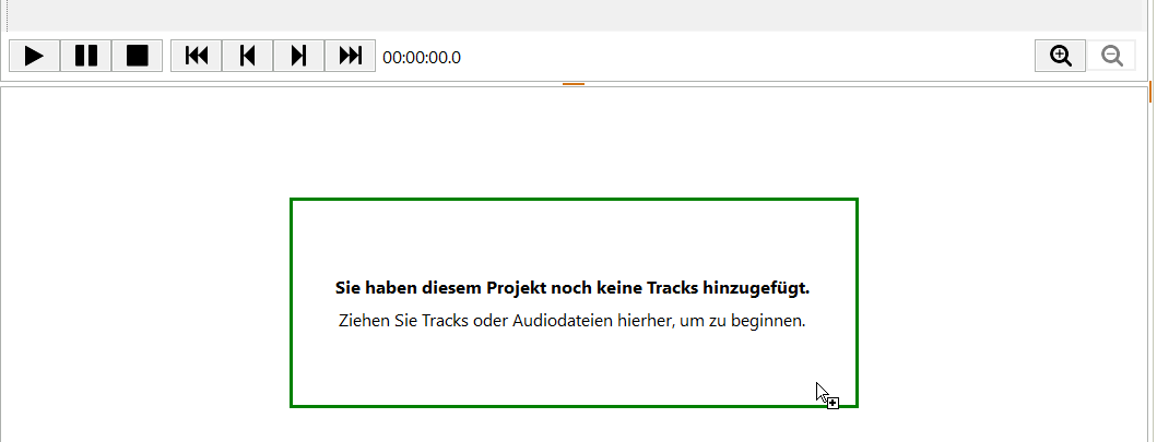 Dateien über den hervorgehobenen Playlist-Ablagebereich ziehen