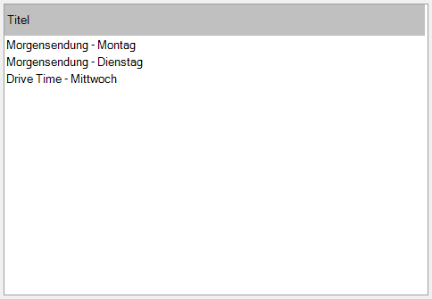 Slot-Liste