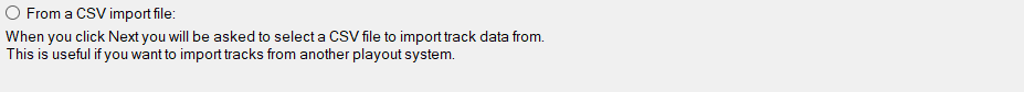 From a CSV import file