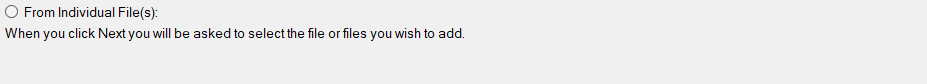From Individual File(s)