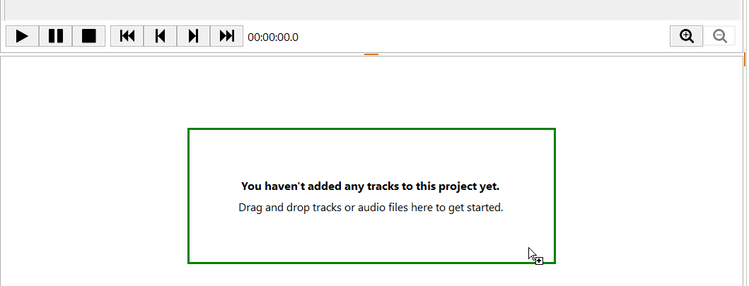 Dragging files over the highlighted Playlist drop area