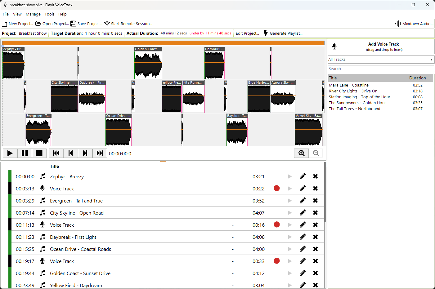 PlayIt VoiceTrack main window