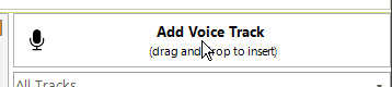 Mouse pointer over the Add Voice Track button