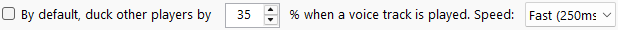 Voice track volume ducking