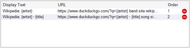 Web Links list