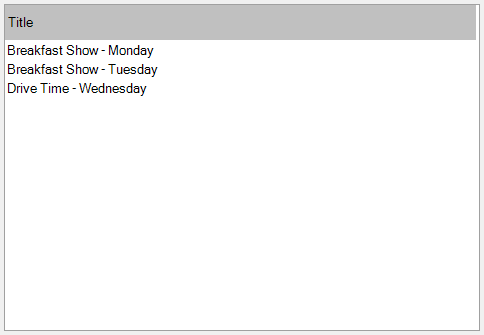 Slot list
