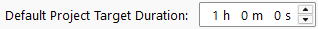 Default Project Target Duration