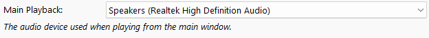 Main Playback device
