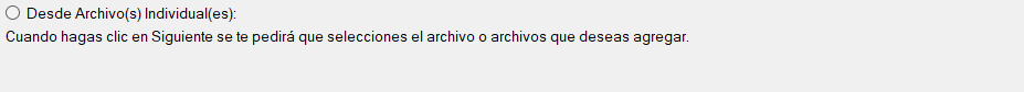 Desde Archivo(s) Individual(es)