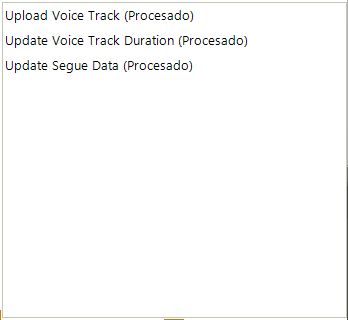 Cola de actualización que muestra los cambios enviados al servidor