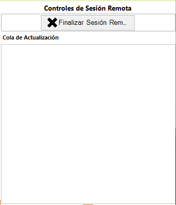 Panel de sesión remota