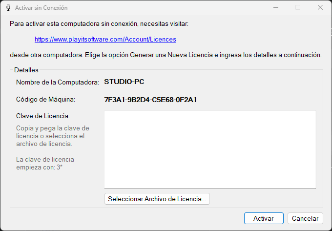 Activar sin Conexión