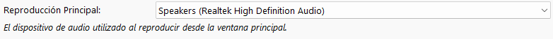 Dispositivo de reproducción principal