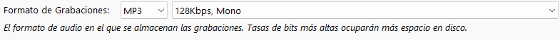 Formato de grabaciones