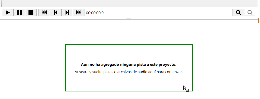 Arrastrando archivos sobre el área de destino de la Playlist resaltada