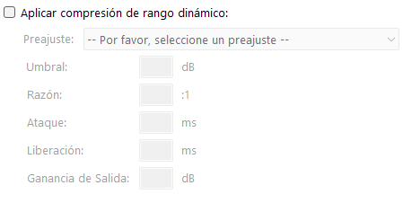 Configuración de compresión de rango dinámico