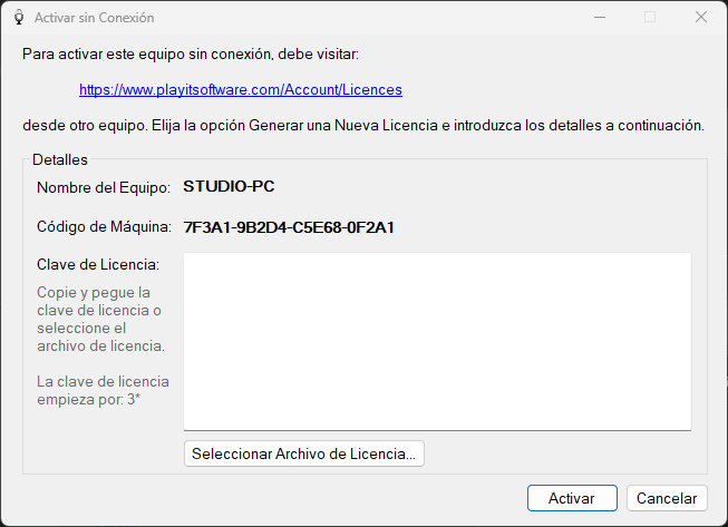 Activar sin Conexión