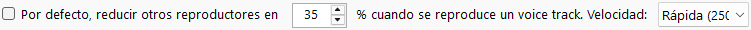 Reducción de volumen del voice track