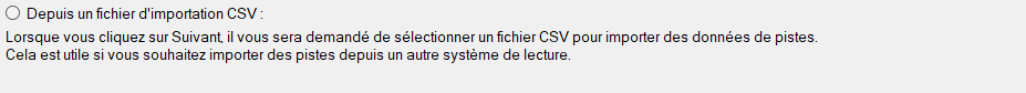 Depuis un fichier d'importation CSV