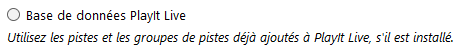 Base de données PlayIt Live