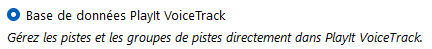 Base de données PlayIt VoiceTrack