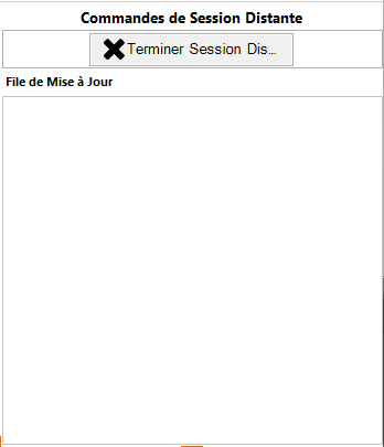 Panneau de session distante